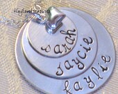 Triple Stack Hand Stamped Sterling Silver necklace