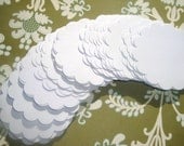 White Cardstock 2 Inch Scallop Circle Paper Punches 25pcs