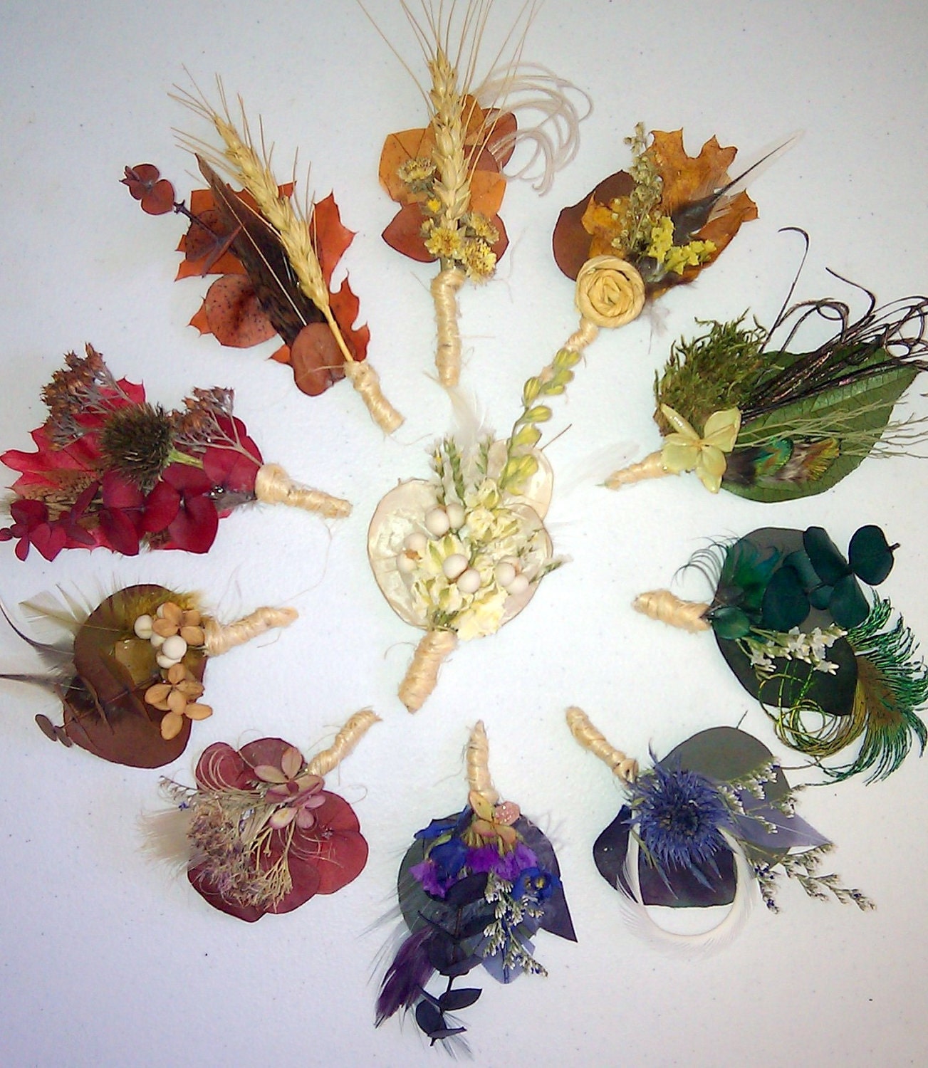 Natural Boutonniere You Pick Style and Color - Rustic, Woodland, Ecofriendy