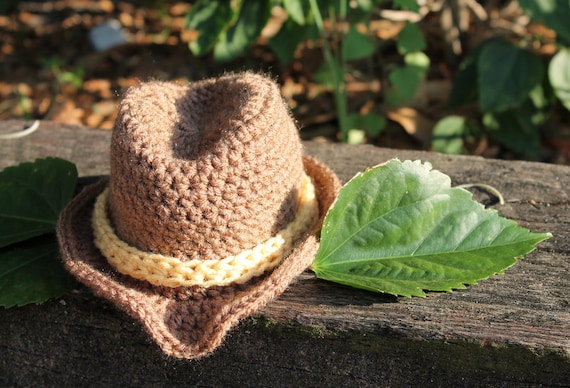 Baby Cowboy Hat - Newborn and 3-6 month size available -Free Shipping