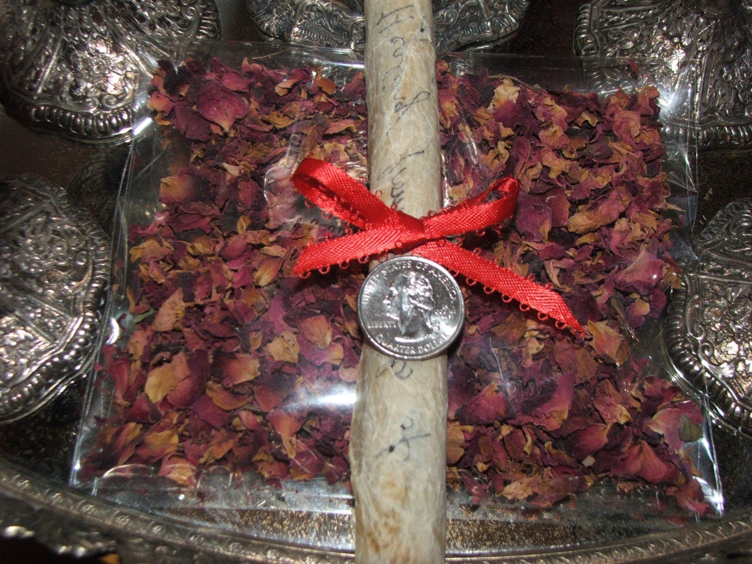red organic rose petals and buds culinary grade-FREE SHIPPING