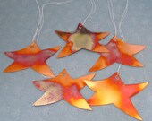 Small Copper Patina Star Ornaments