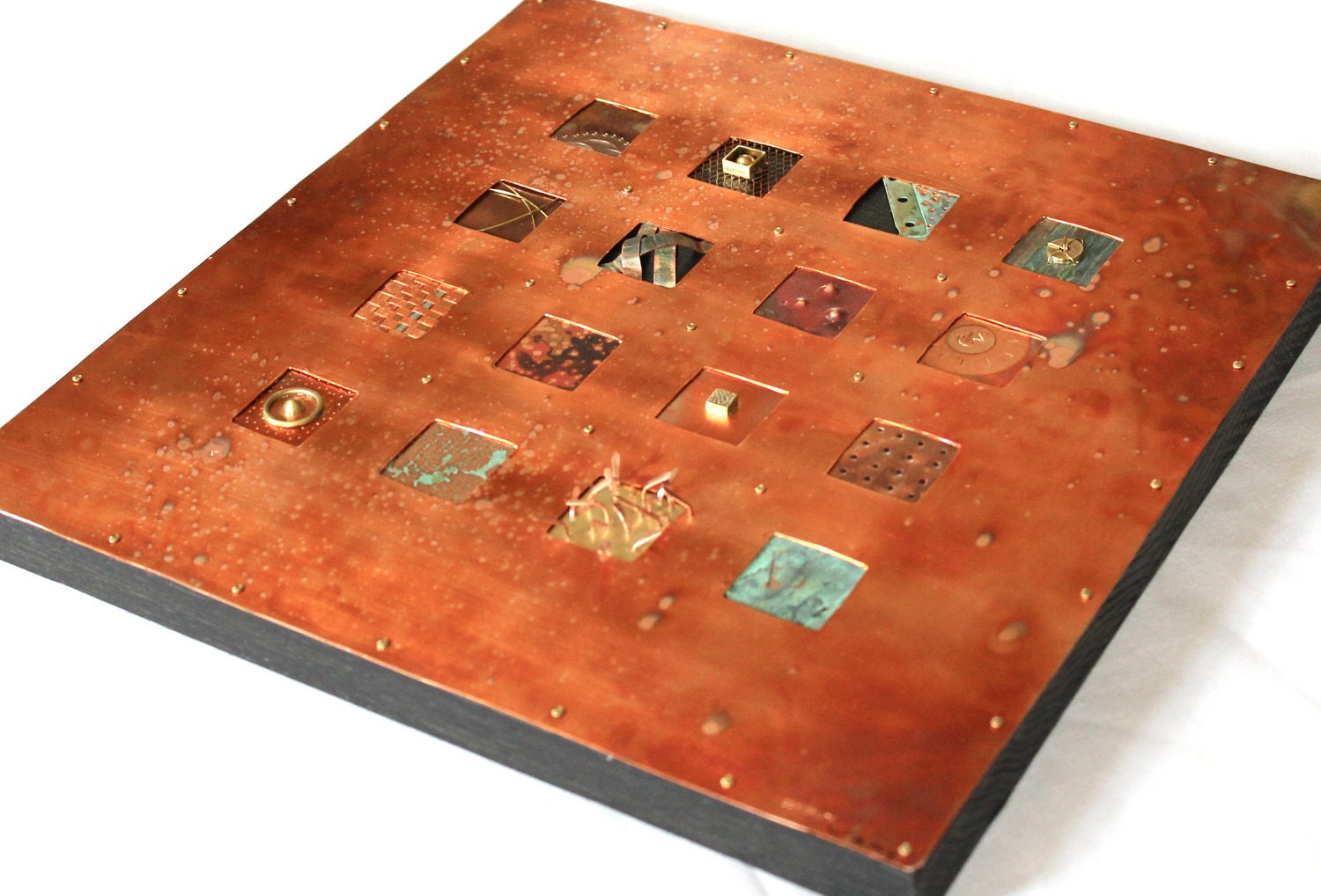 16 Squares Copper Boxes - Home Decor - Copper Wall Art