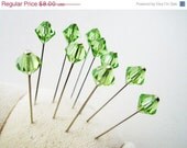 ON SALE 10% Peridot Swarovski Crystal Sewing Pin Toppers Scarf Pins Hijab Pins - silverhijabpins ON SALE 10% Peridot Swarovski Crystal Sewing Pin Toppers Scarf Pins Hijab Pins - silverhijabpins