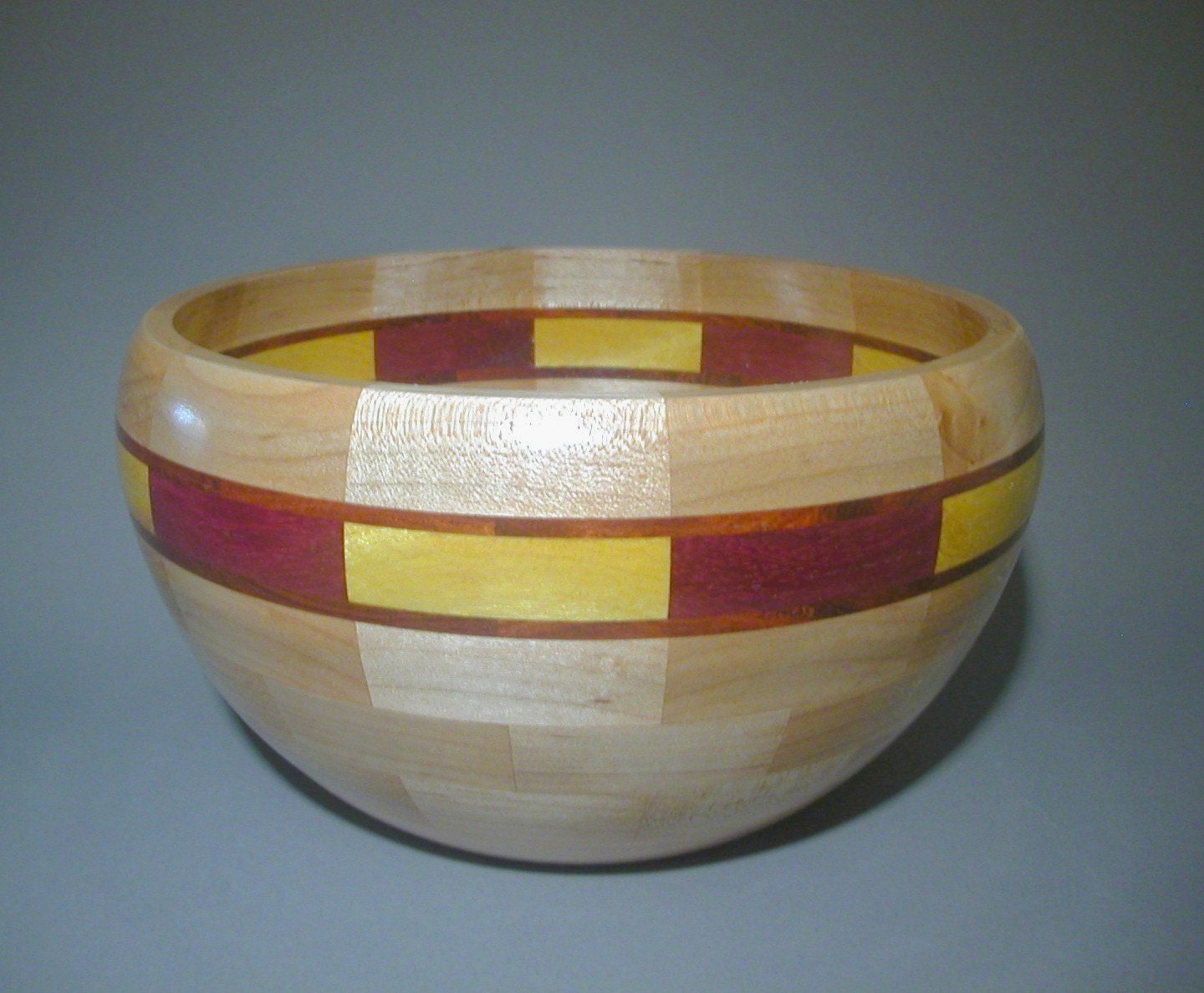 Segmented Maple Bowl - B227 - WoodturnedArtforms