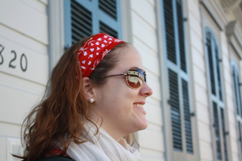 Valentine's Day Rose and Heart Ruffle Headband