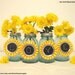 Yellow Chalkboard Tags 6 Ball Mason Jar Centerpiece Decorations for Weddings, Birthday Parties, or Events, Upcycled Rossette Ribbons