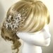 Flower and leaf pave and vines in Crystal settings, clear crystal bicones, Swarovski crystal faceted stones, hand wired into headpiece