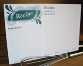 Retro Recipe Card Set - 4x6 - A Baker's Dozen - Teal and White
