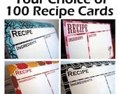 Recipe Cards - Your choice of 100 - 4x6 - Ready to Ship