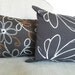 Chocolate Brown Pillow , Long Bolster Pillow., Decorative Pillows, Floral Brown, Orange, and Cream Flowers Fall Decor