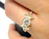 White topaz engagement ring sterling silver ring gemstone ring promise ring alternative wedding ring Etsy jewelry