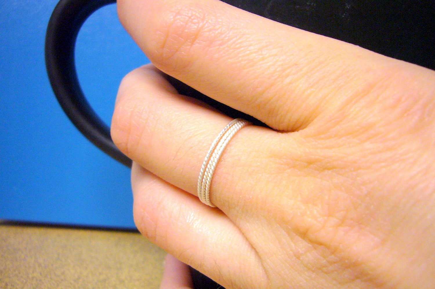 Sterling silver stacking ring set stackable rings stackable ring sterling ring super skinny twisted wire Etsy jewelry