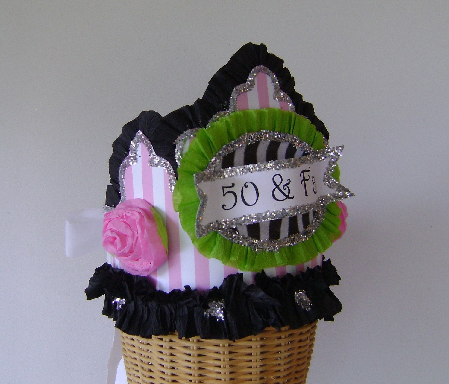 50th Birthday Party Crown/Hat- Adult Birthday - 50 and FAB or customize