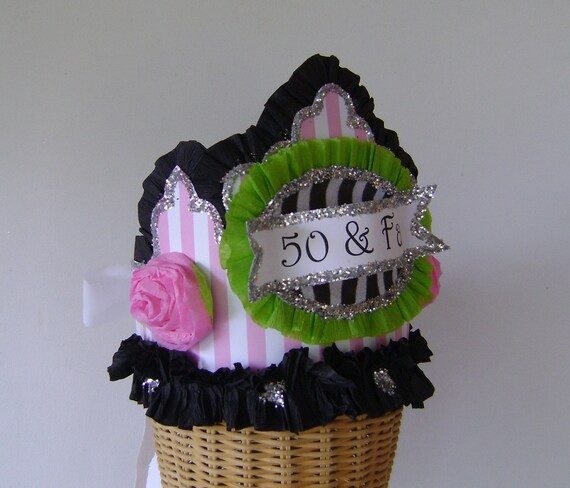 50th Birthday Party Crown/Hat- Adult Birthday - 50 and FAB or customize Il_570xn