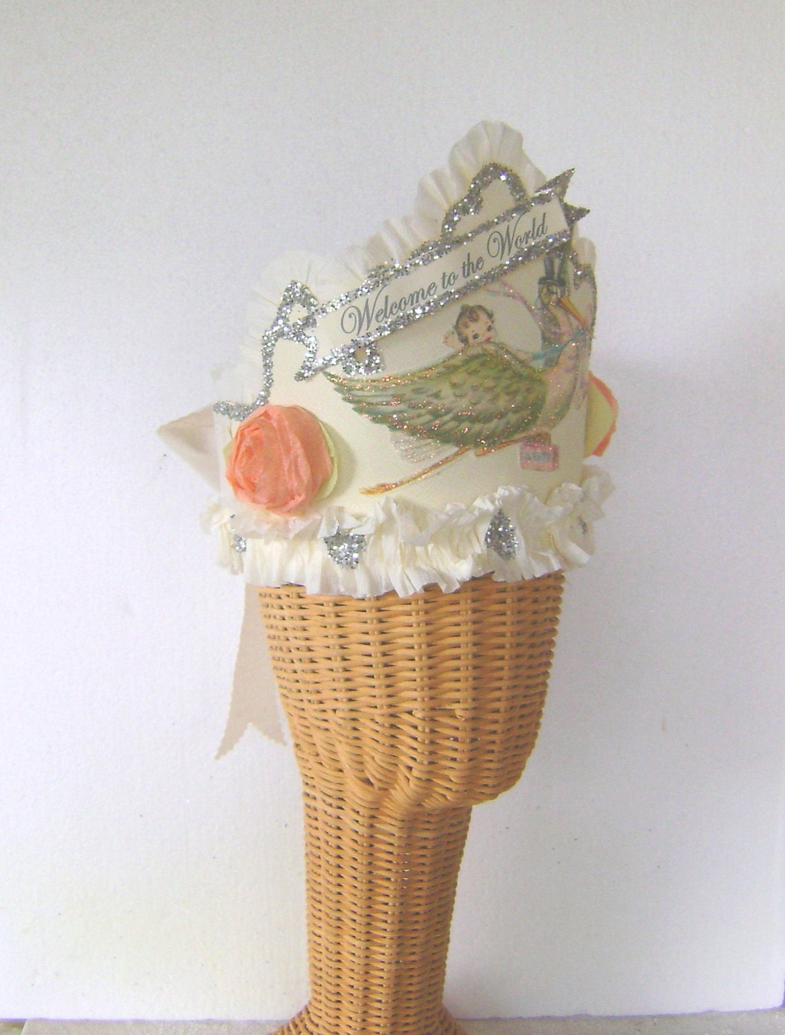 Baby Shower - New Mom  Crown/Hat - Welcome To The World or customize