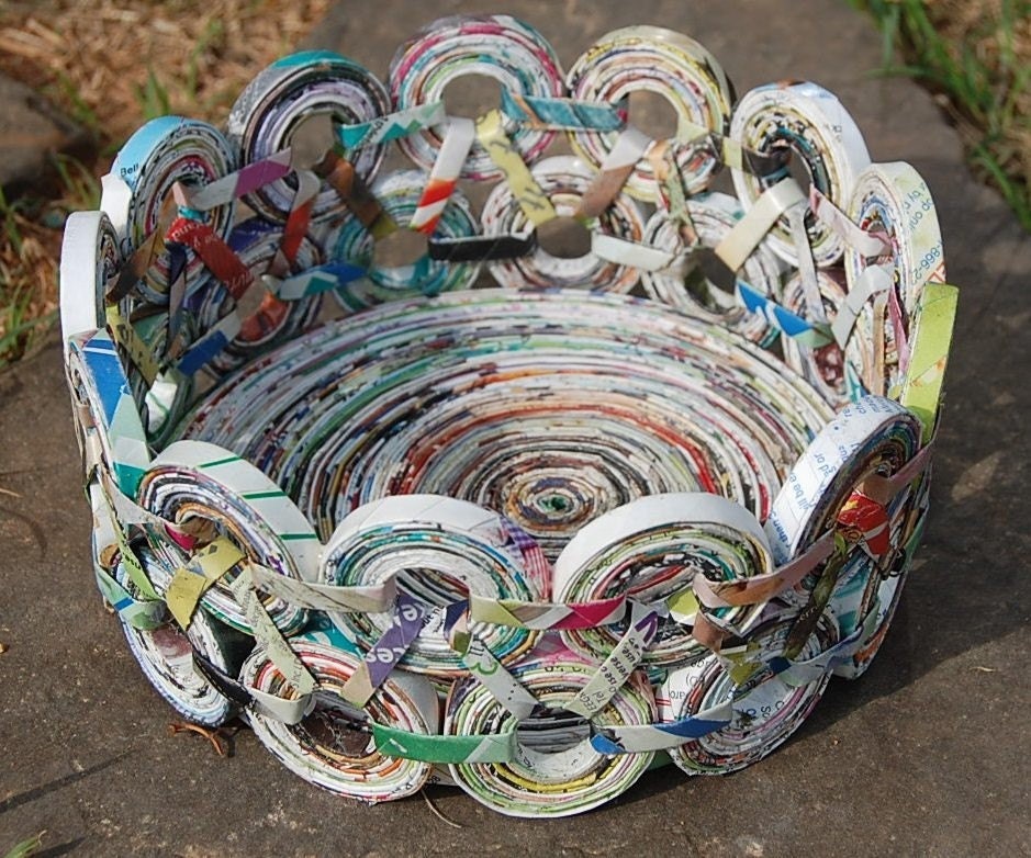 MY TOGGLES Coiled paper BASKET from recycled Paper Large n. 17