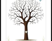 DIY Unique Wedding Guestbook Idea Signature Fingerprint Tree PDF FILE Choose your colors Small Medium Large