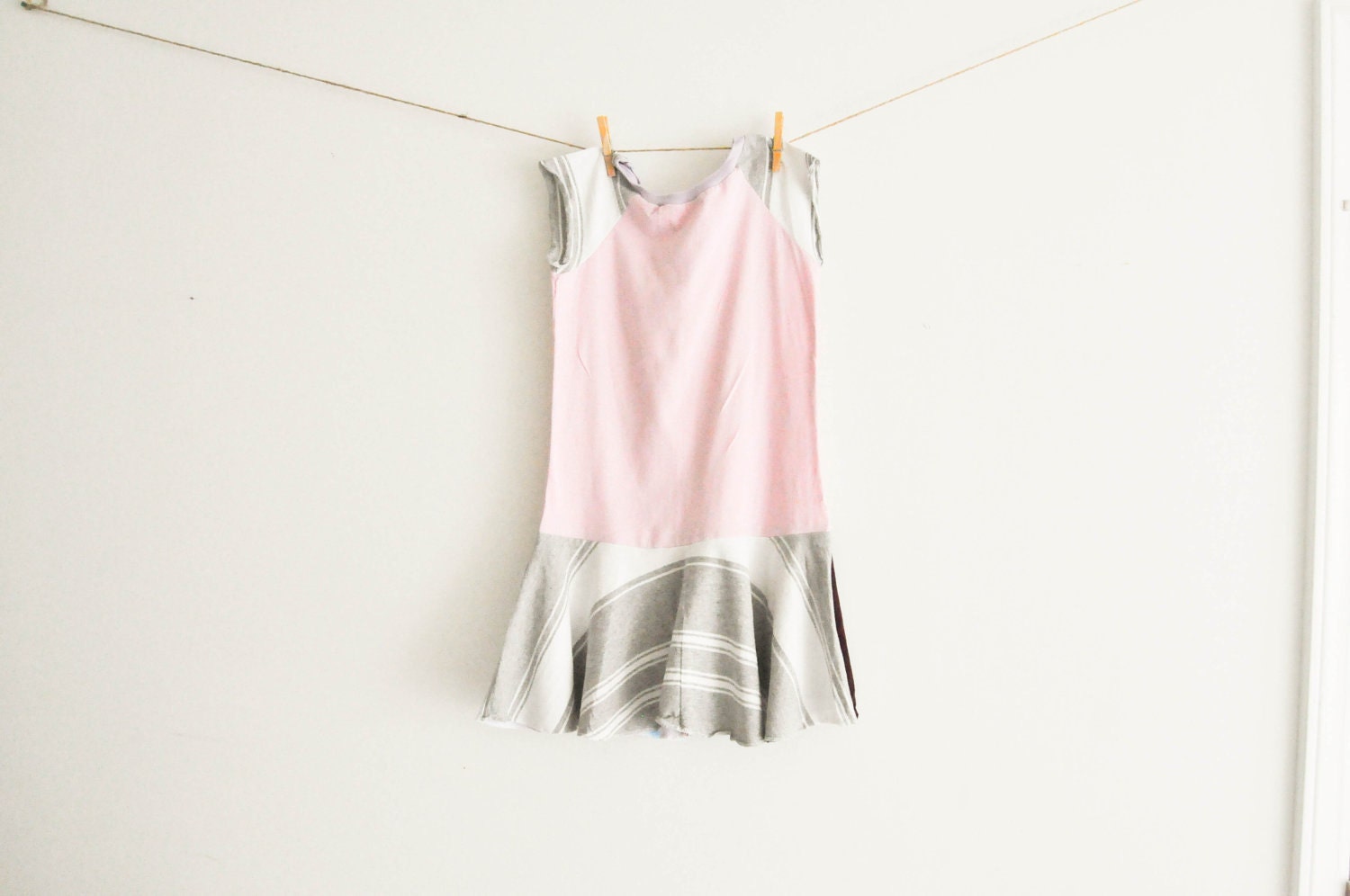 Eco Fashion Girls Dress size 5-8, ready to ship, OOAK, one of a kind, upcycled refashioned tshirt dress, kids beachwear, summer