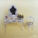 1:12  White bureau  with mirror and chair   Dollhouse Miniature French Style Shabby-chic
