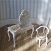 1:12  White bureau  with mirror and chair   Dollhouse Miniature French Style Shabby-chic