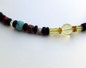 Mens Necklace - Solar System Necklace in Dark Wood Heishi - Planets of the Solar System and Proportional Distances in Wood and Stone