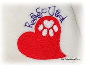 RESCUED HEART- Embroidered Pet Blanket