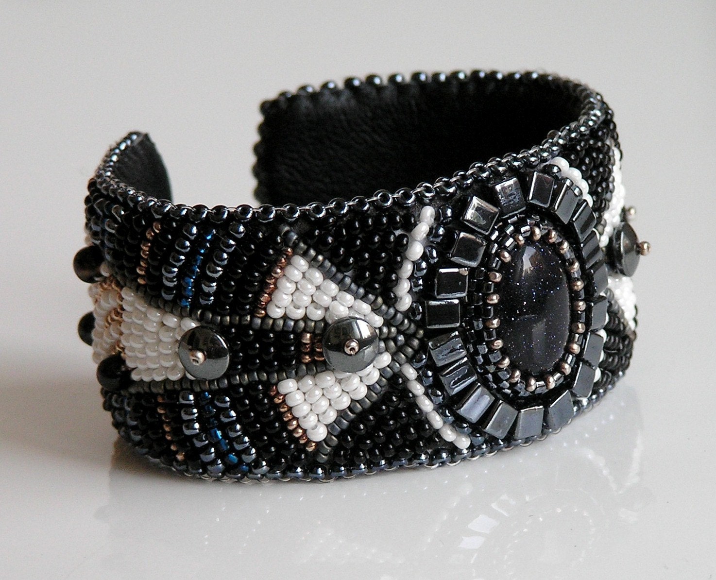 Sale 15 % OFF Embroidered beaded  bracelet elegant  FREE SHIPPING