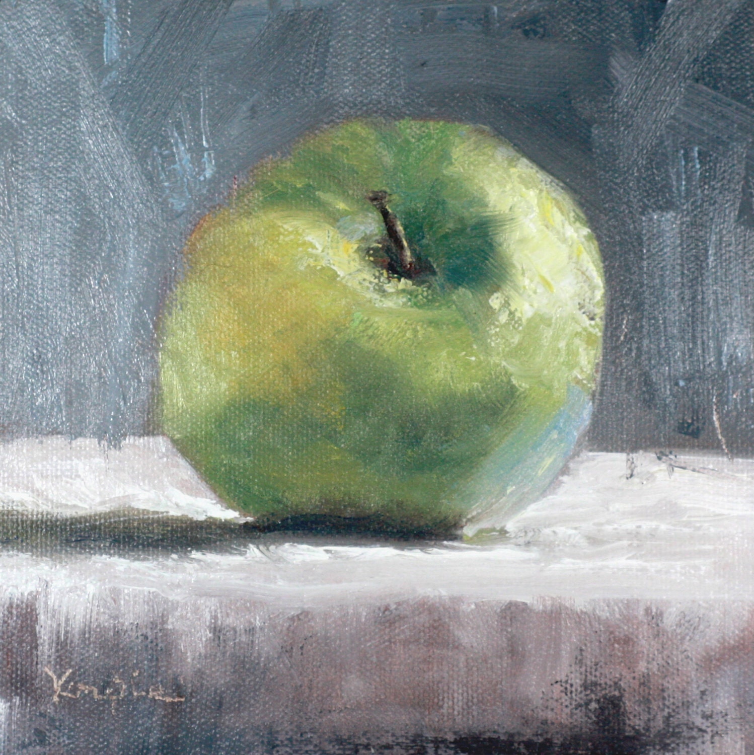 green apple painting