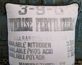 Fertilizer Sack Pillow made from an original vintage sack