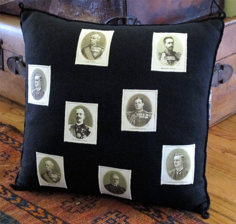 Cigarette Silks Pillow made from Original Antique Grand World Leaders Cigarette Silks