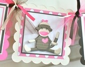 NEW - Girly Sock Monkey, High Chair Banner Il_170x135
