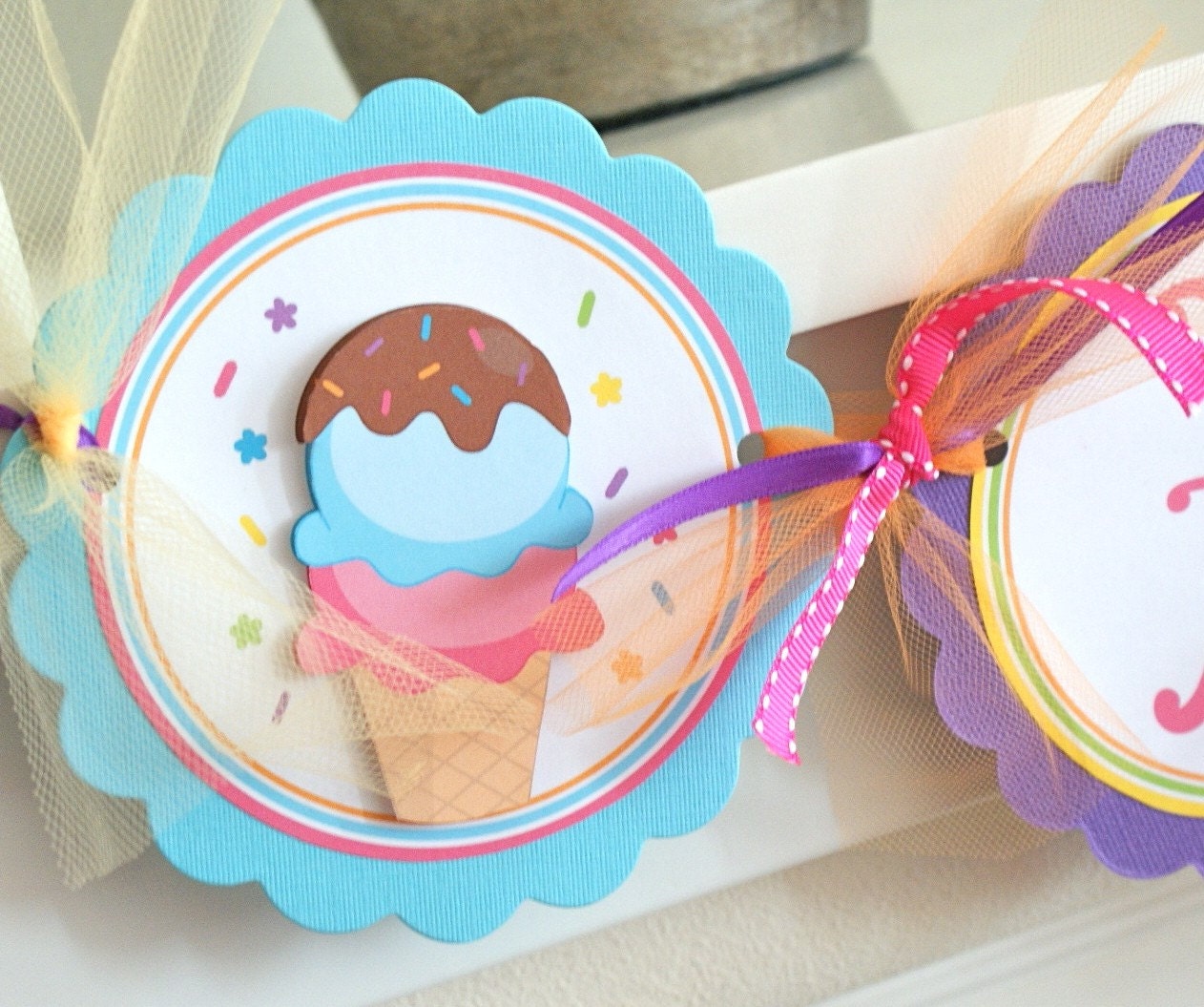 Ice Cream Party, Birthday Banner