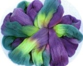 Organic Polwarth/Mulberry Silk Combed Top 4 Oz. "Elegant Eggplant"