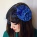 Royal Blue Cocktail Hat with Birdcage Veil