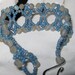 XOXOXOXO blue and grey hand beaded bracelet