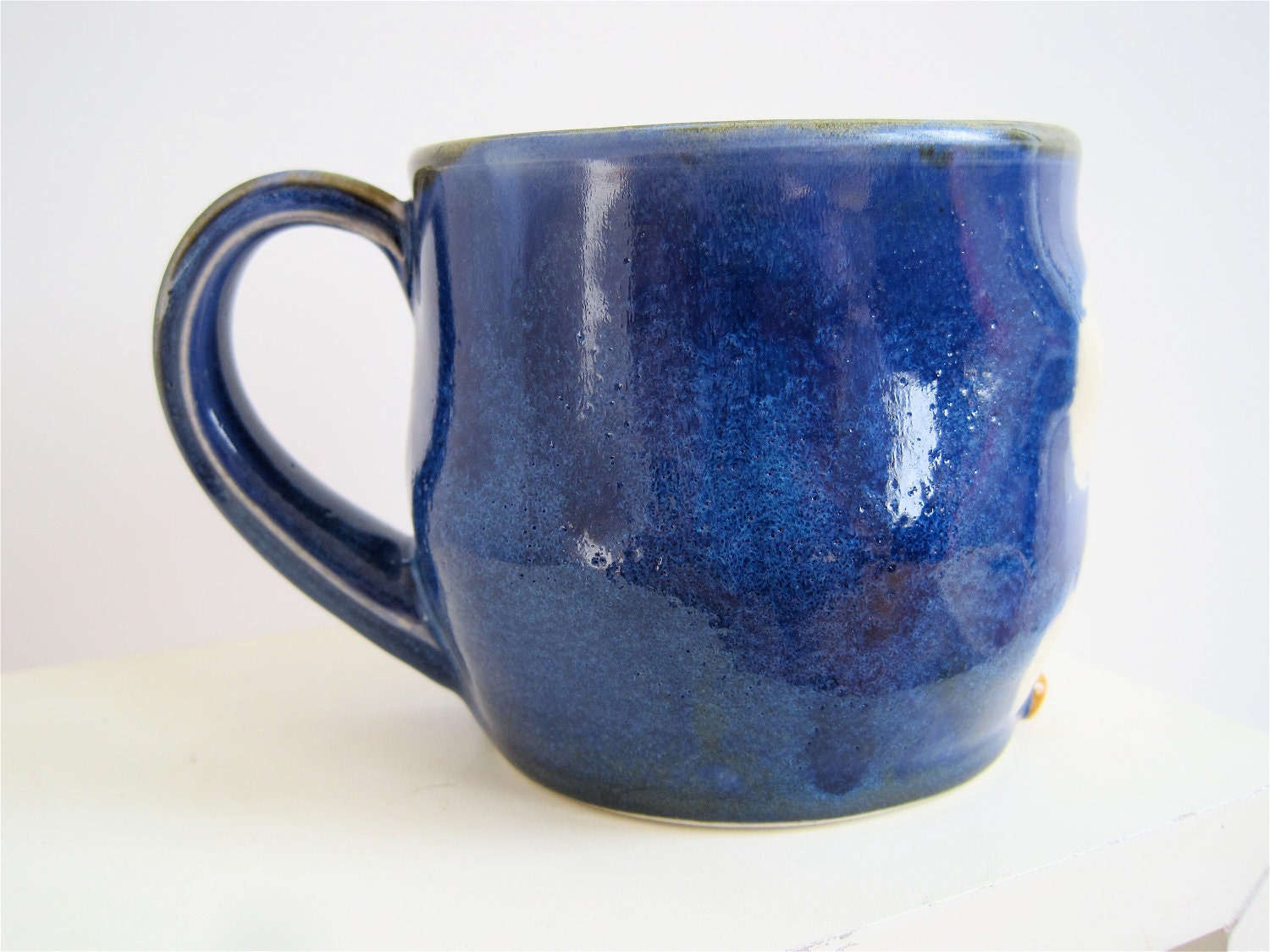 Hooter Owl Mug (Wilder) In Bright Blue Handmade Stoneware