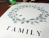Original guest book fingerprint wreath, size small (with 1 ink pad)