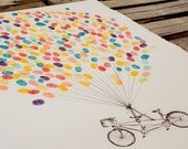Medium Tandem Bike balloon, The Original guest book fingerprint balloon (ink pads available separately)