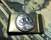 Money Clip with Indiana State Quarter handmade by Custom Coin Rings Jewelry