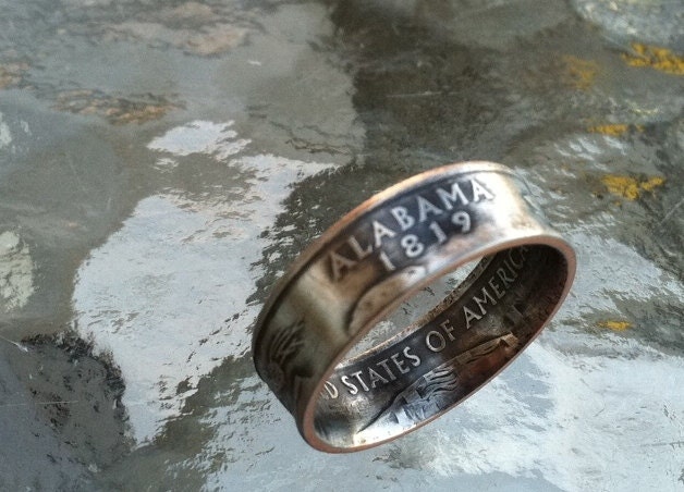 2003 Alabama State Quarter Coin Ring  U pick size jewelry by Custom Coin Rings