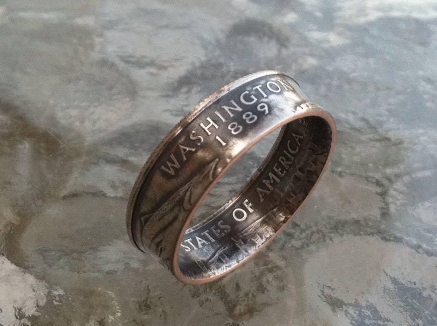 Washington State Quarter size 4.5 to 14 by Custom Coin Rings