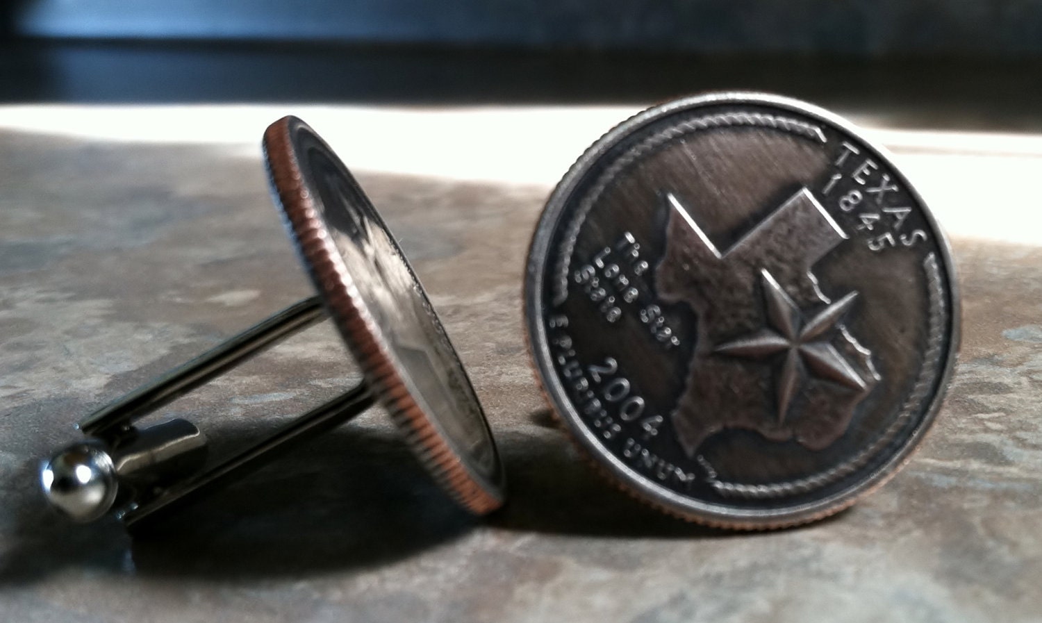 Texas State Quarter Cufflinks cuff links jewelry by Custom Coin Rings