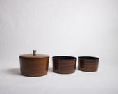 Vintage Faux Bois Snack Bowl Set