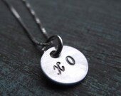 Dainty Hugs and Kisses Hand Stamped Sterling Silver Necklace