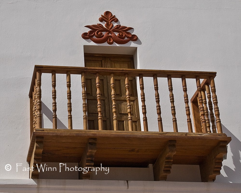 Mission View II - A Fine Art Photograph 8 x 10 print of a balcony on the San Xavier Mission Church