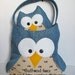 Barney Owl soft toy animal and bag sewing pattern pdf by fluff and fuzz with instant download