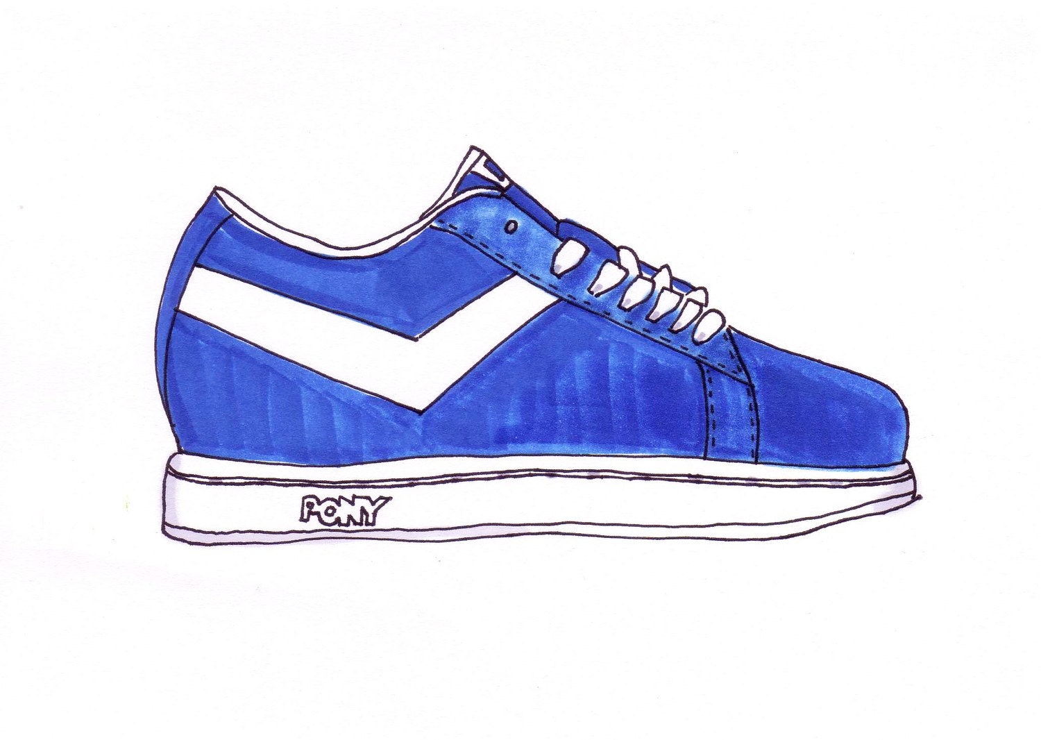 Pony Sneaker-Original Framed 5x7 inch Illustration