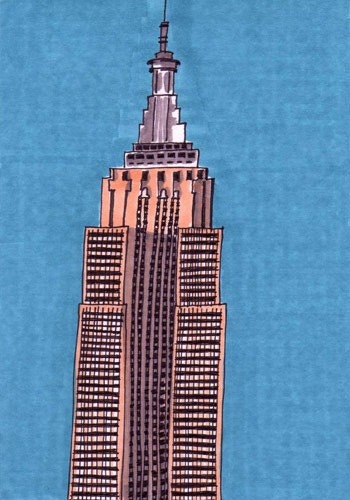 Empire State Building-5x7 inch Print from Original Illustration