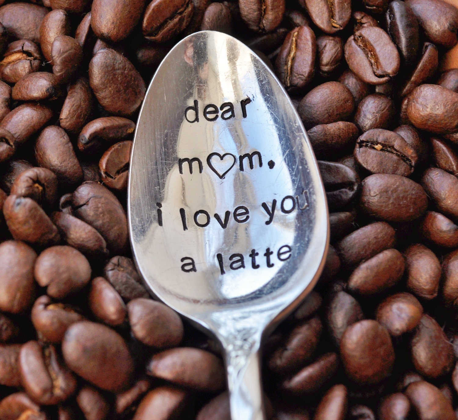 DEAR MOM, I Love You A Latte (TM) - Vintage Coffee Spoon for your Coffee Lovin' Momma